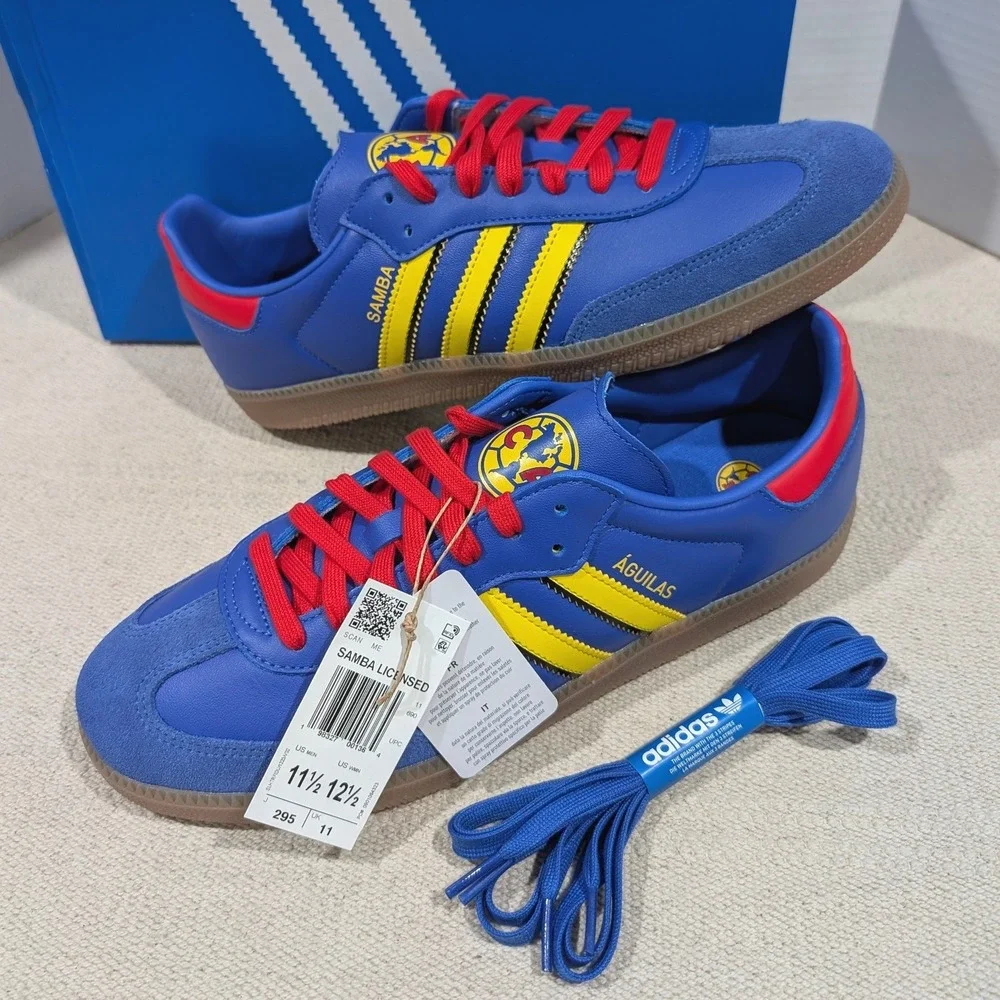Adidas Samba Licensed Club America Blue Yellow Red Mens 11.5 KJ3531 Aguilas NIB